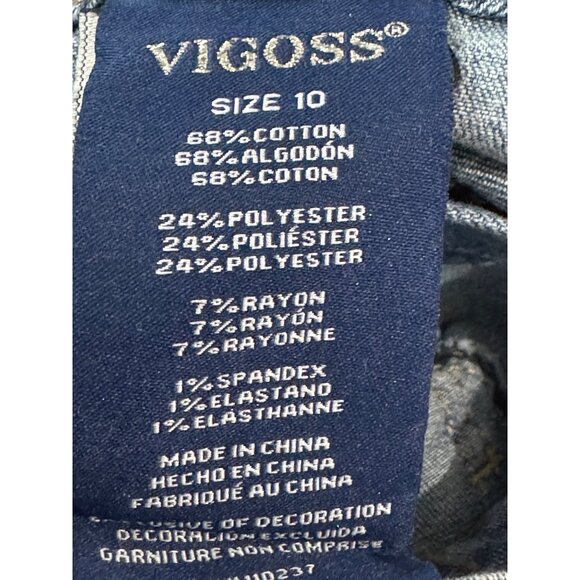 Vigoss Chelsea Girls Denim Shorts Adjustable Size 10 Regular Rise Super Stretch - Picture 4 of 5